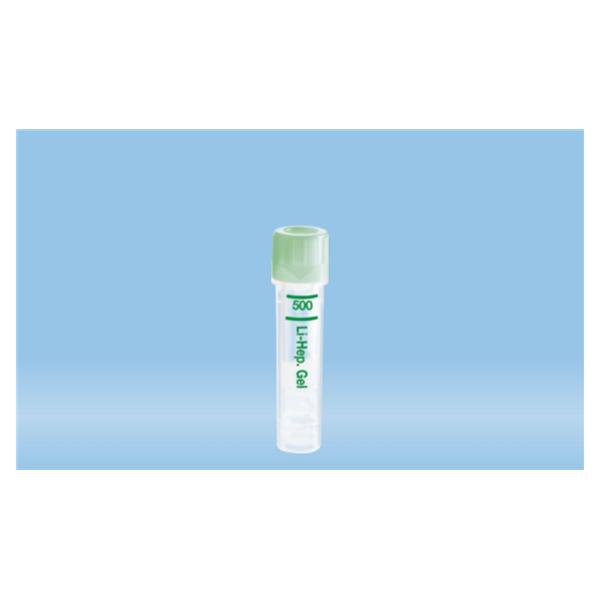 Tube Capillary Microvette 500ul Polypropylene Lithium Heparin/Gel Green 100/Pk